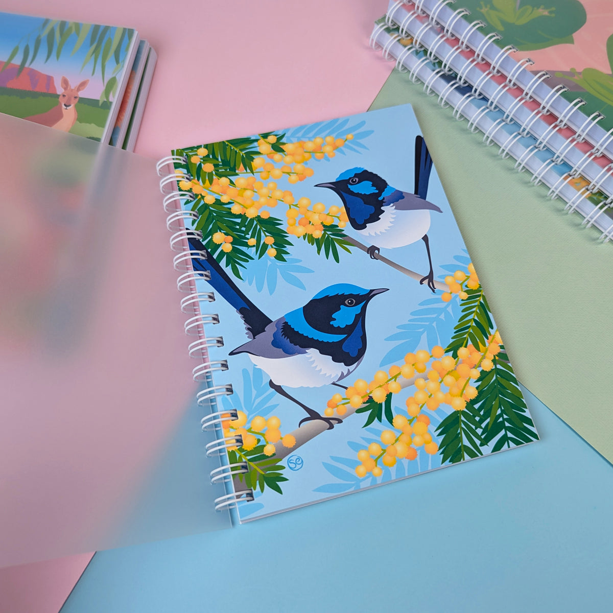 Superb Fairy-wren A5 notebook by Sarah Epstein Studio.