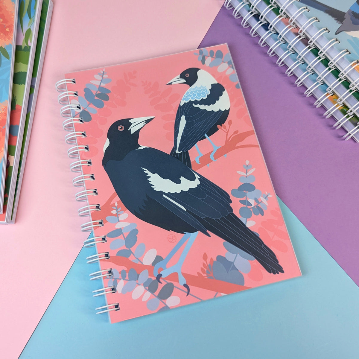 Australian Magpie A5 notebook by Sarah Epstein Studio.