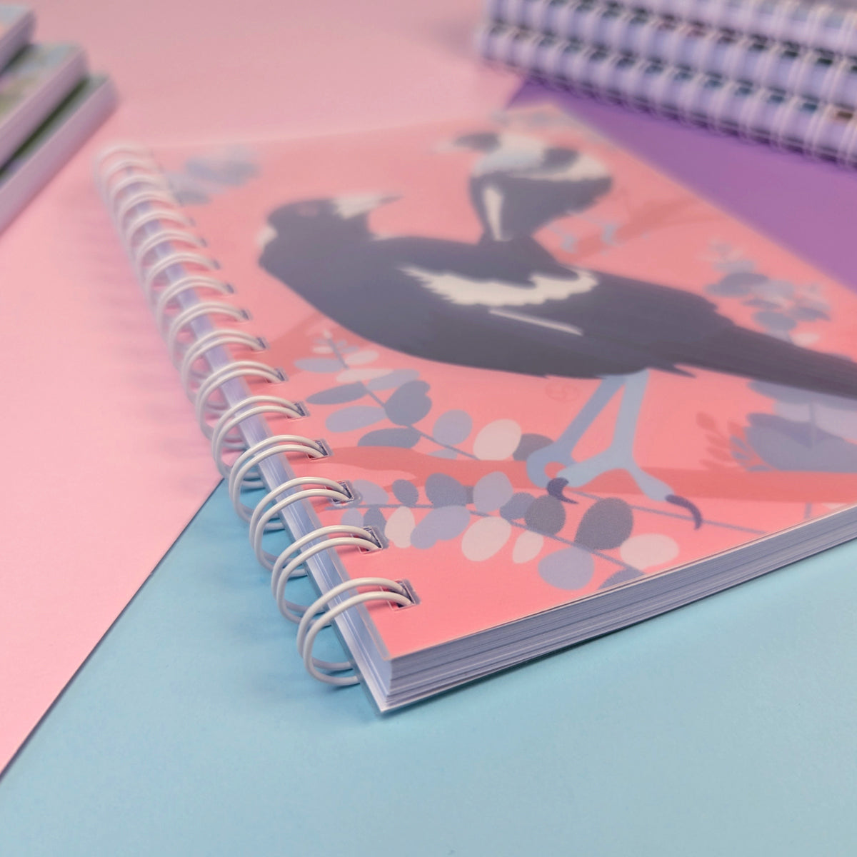 Australian Magpie A5 notebook by Sarah Epstein Studio.