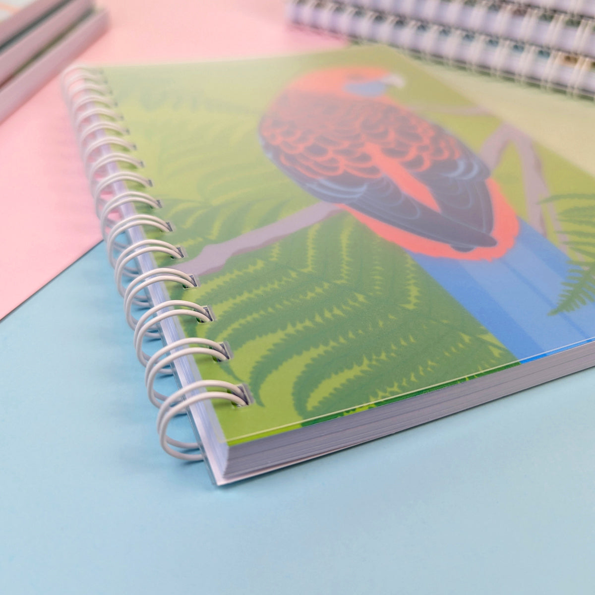 Crimson Rosella A5 notebook by Sarah Epstein Studio.