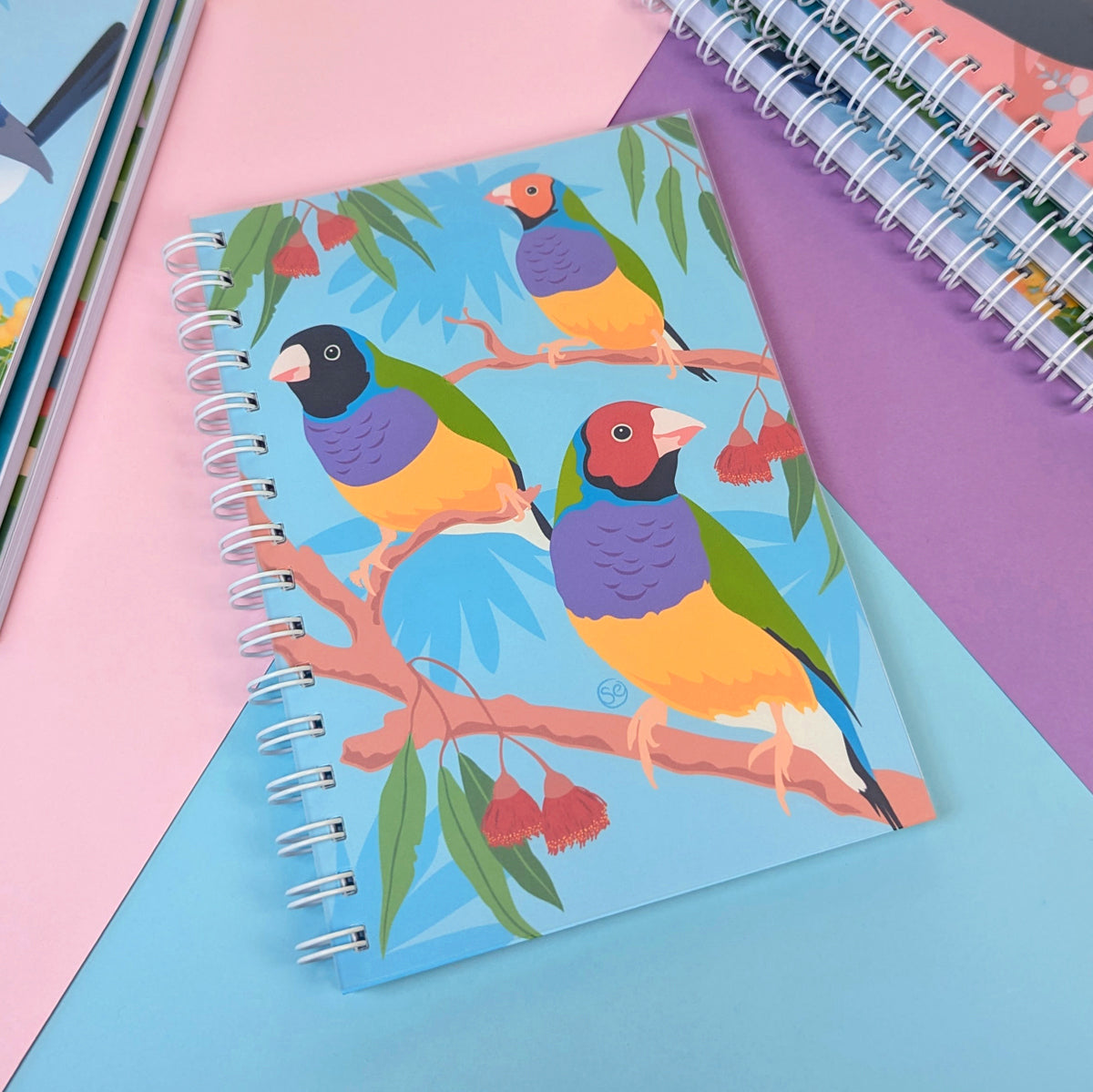 Gouldian Finch A5 notebook by Sarah Epstein Studio.