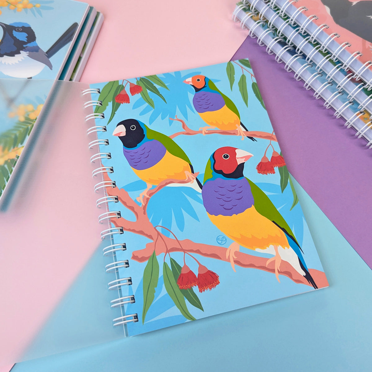 Gouldian Finch A5 notebook by Sarah Epstein Studio.