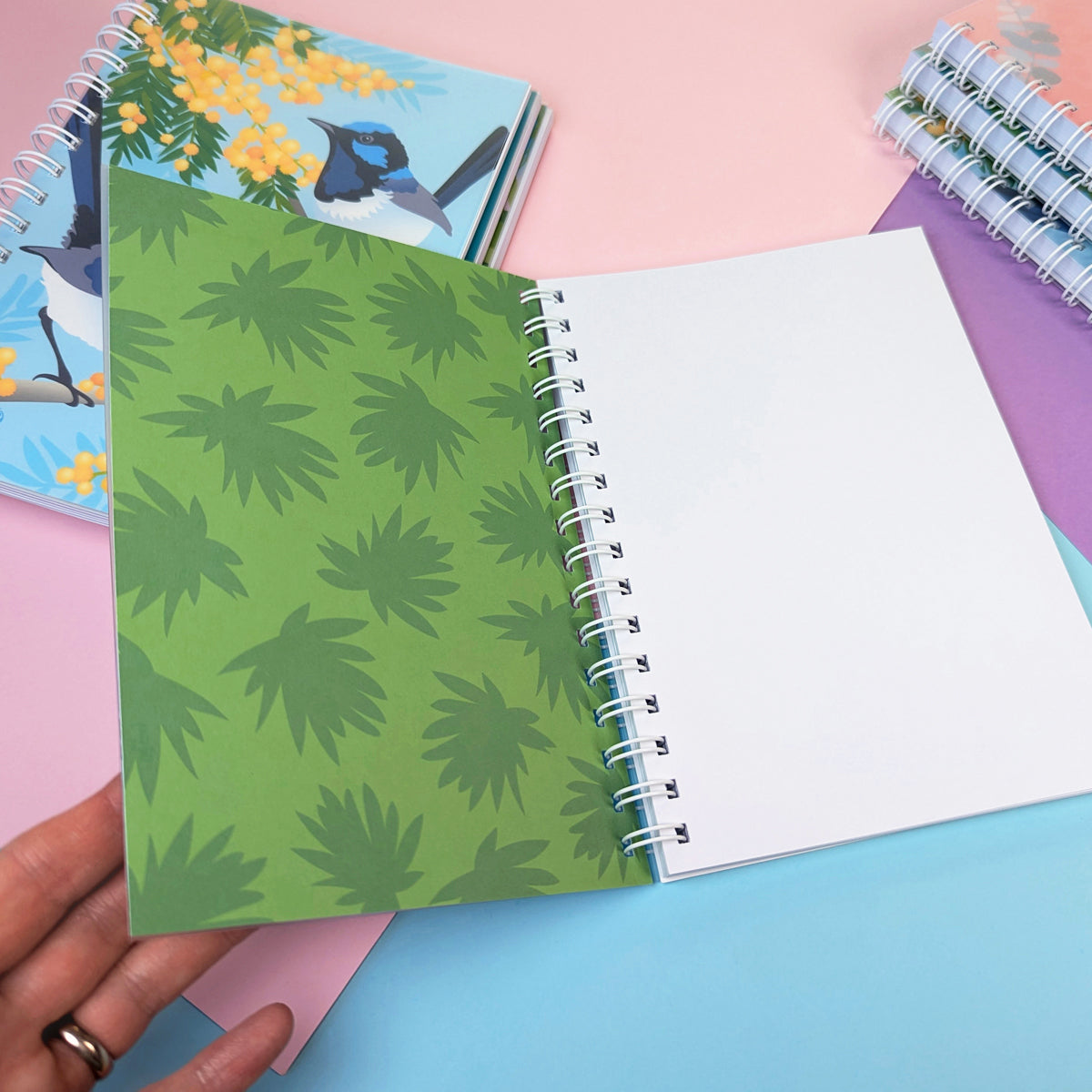 Gouldian Finch A5 notebook by Sarah Epstein Studio.