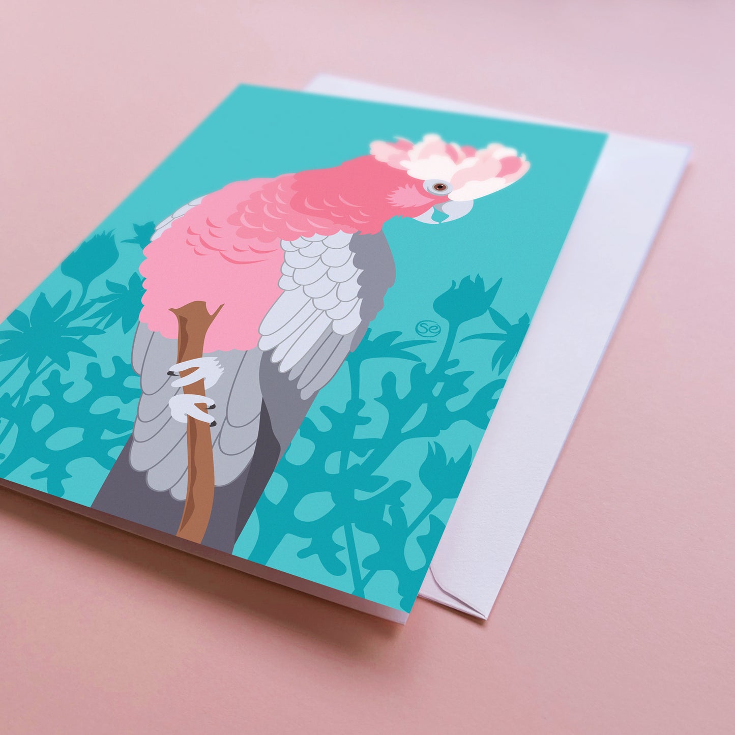 Galah greeting card by Sarah Epstein Studio.