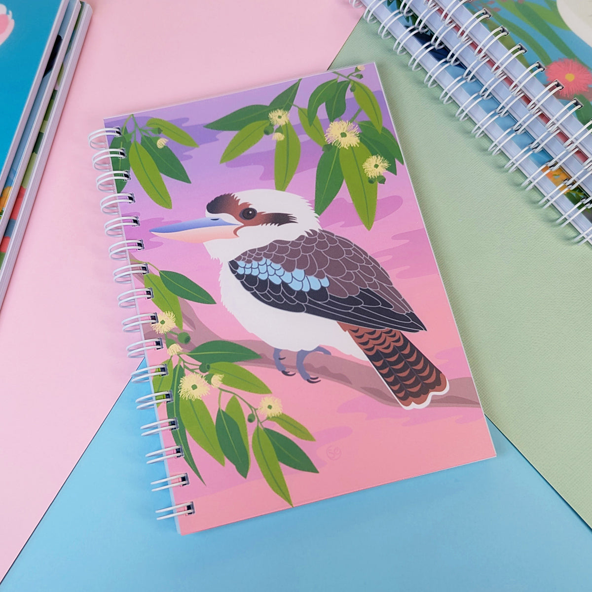 Laughing Kookaburra A5 notebook by Sarah Epstein Studio.