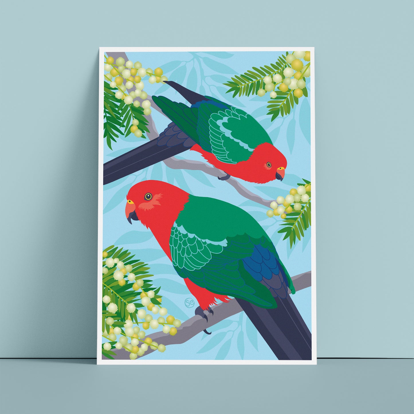 Australian King Parrot giclée art print by Sarah Epstein Studio.