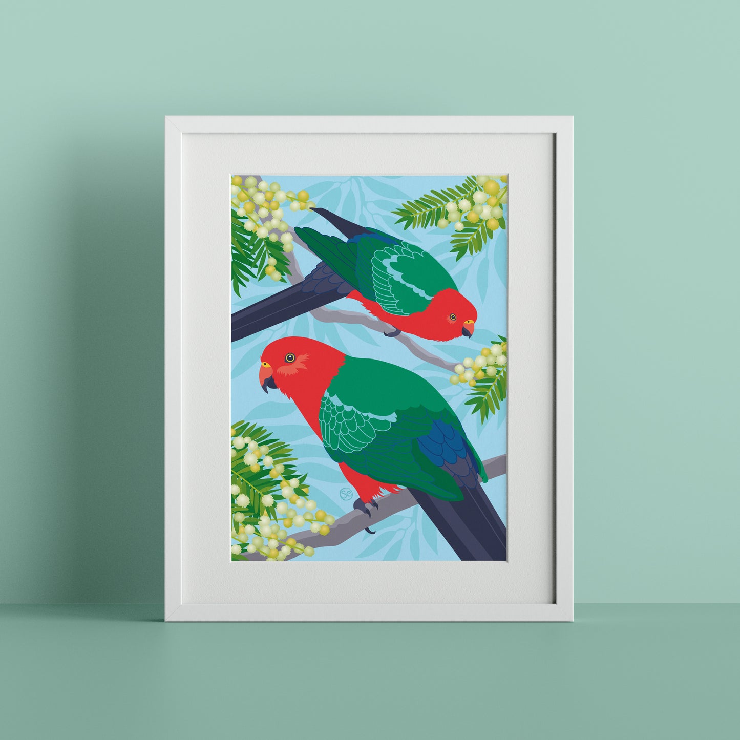 Australian King Parrot giclée art print by Sarah Epstein Studio.