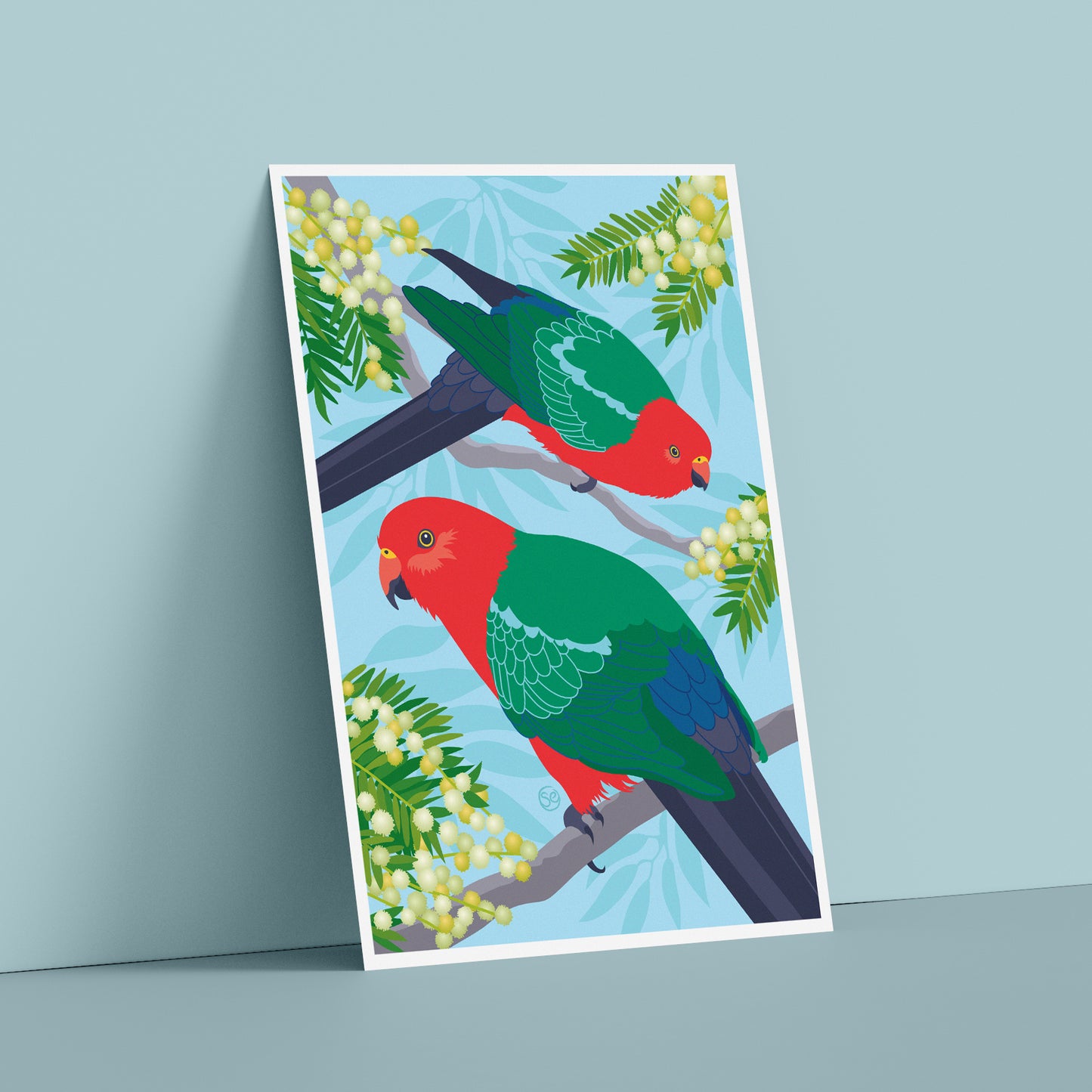 Australian King Parrot giclée art print by Sarah Epstein Studio.