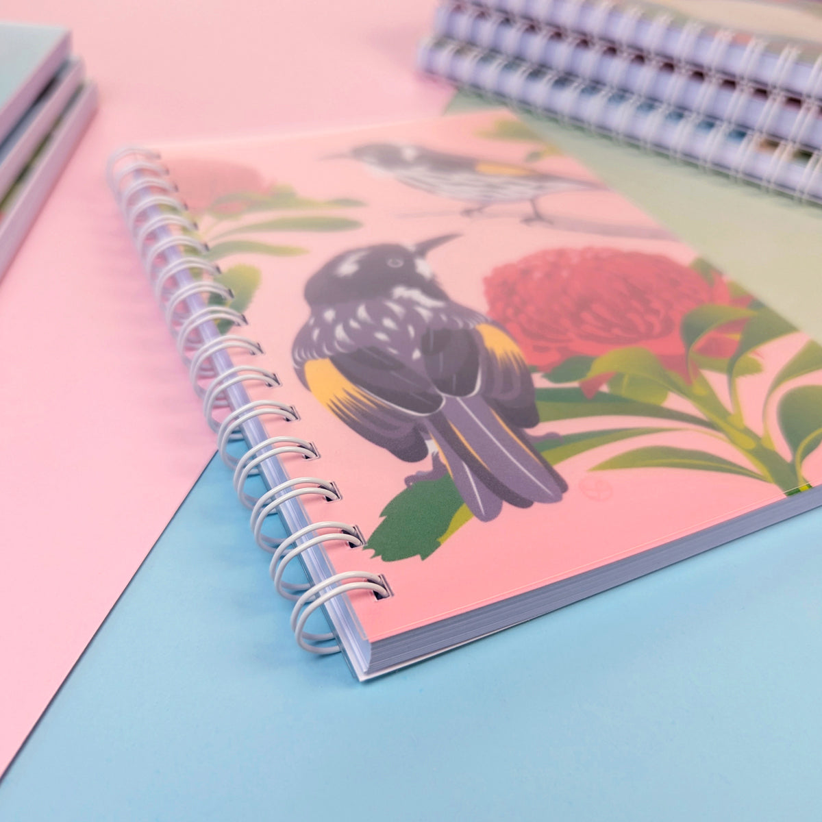 New Holland Honeyeater A5 notebook by Sarah Epstein Studio.
