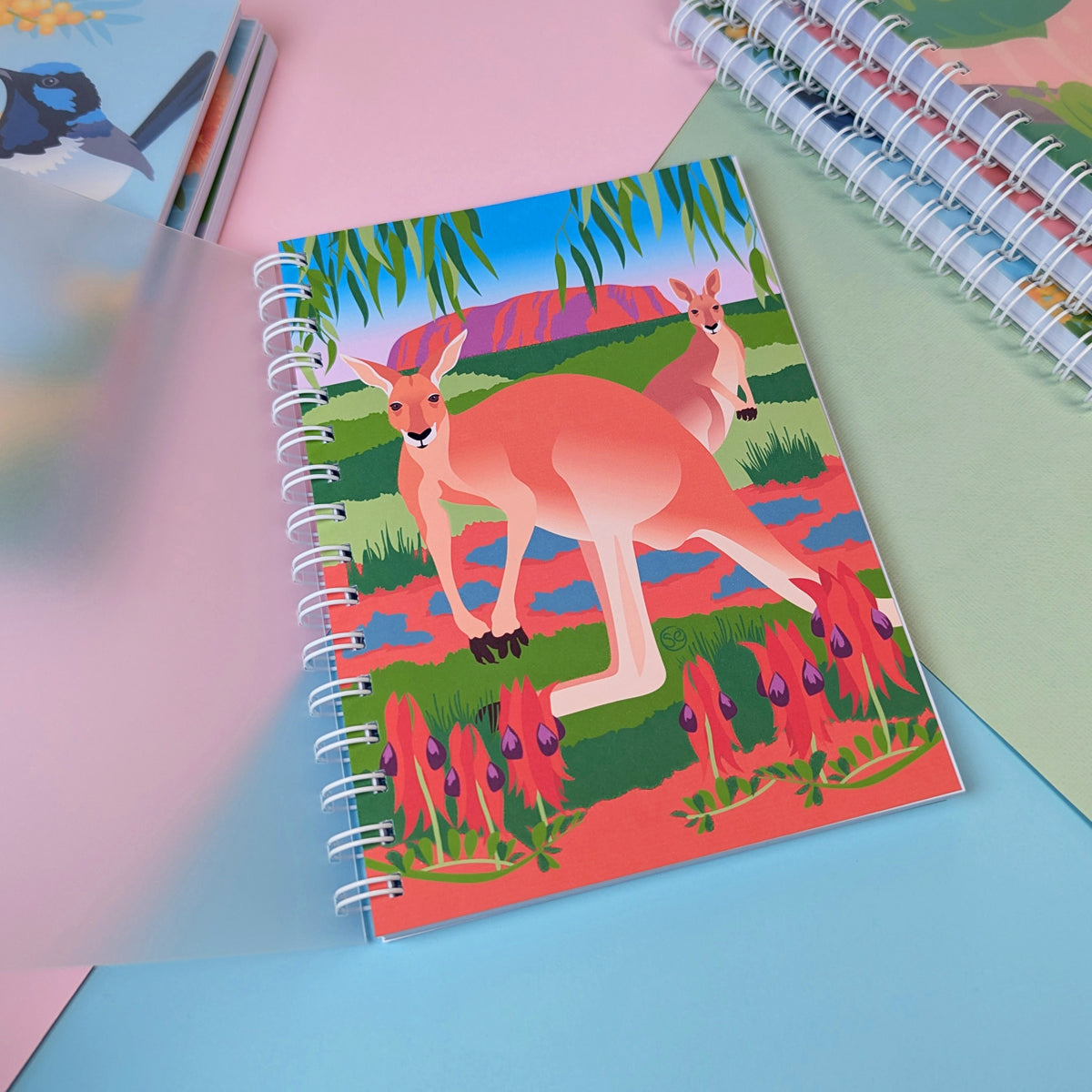 Red Kangaroo A5 notebook by Sarah Epstein Studio.