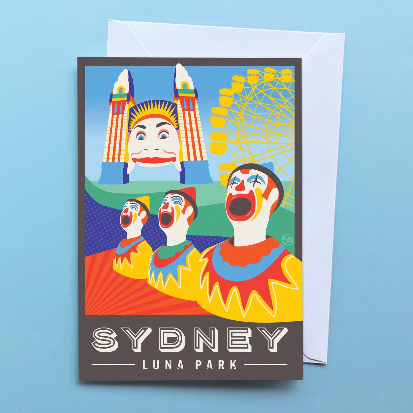 Sydney Luna Park greeting card by Sarah Epstein Studio.