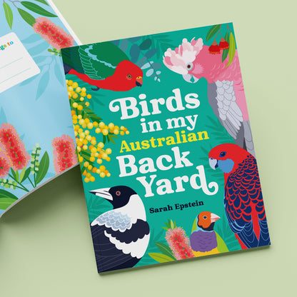 Birds in my Australian Back Yard paperback picture book by Sarah Epstein.