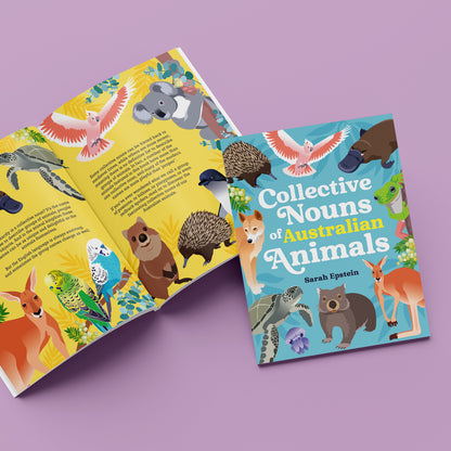 Collective Nouns of Australian Animals paperback picture book by Sarah Epstein