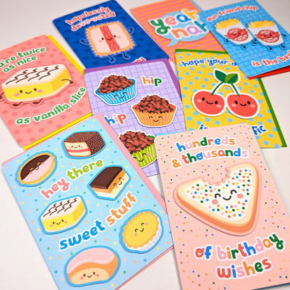 Kawaii 2D greeting cards by Sarah Epstein Studio.