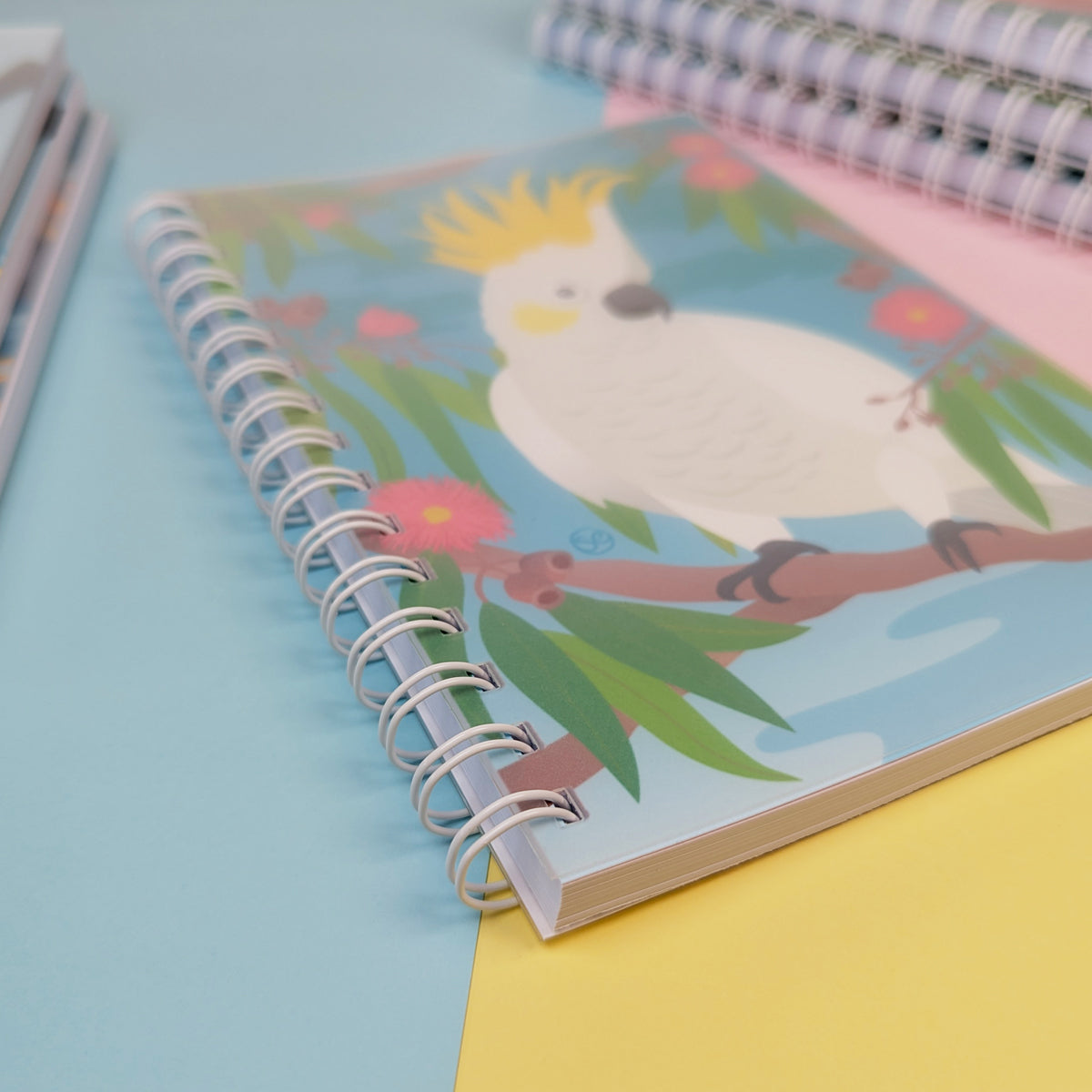 Sulphur-crested Cockatoo A5 notebook by Sarah Epstein Studio.