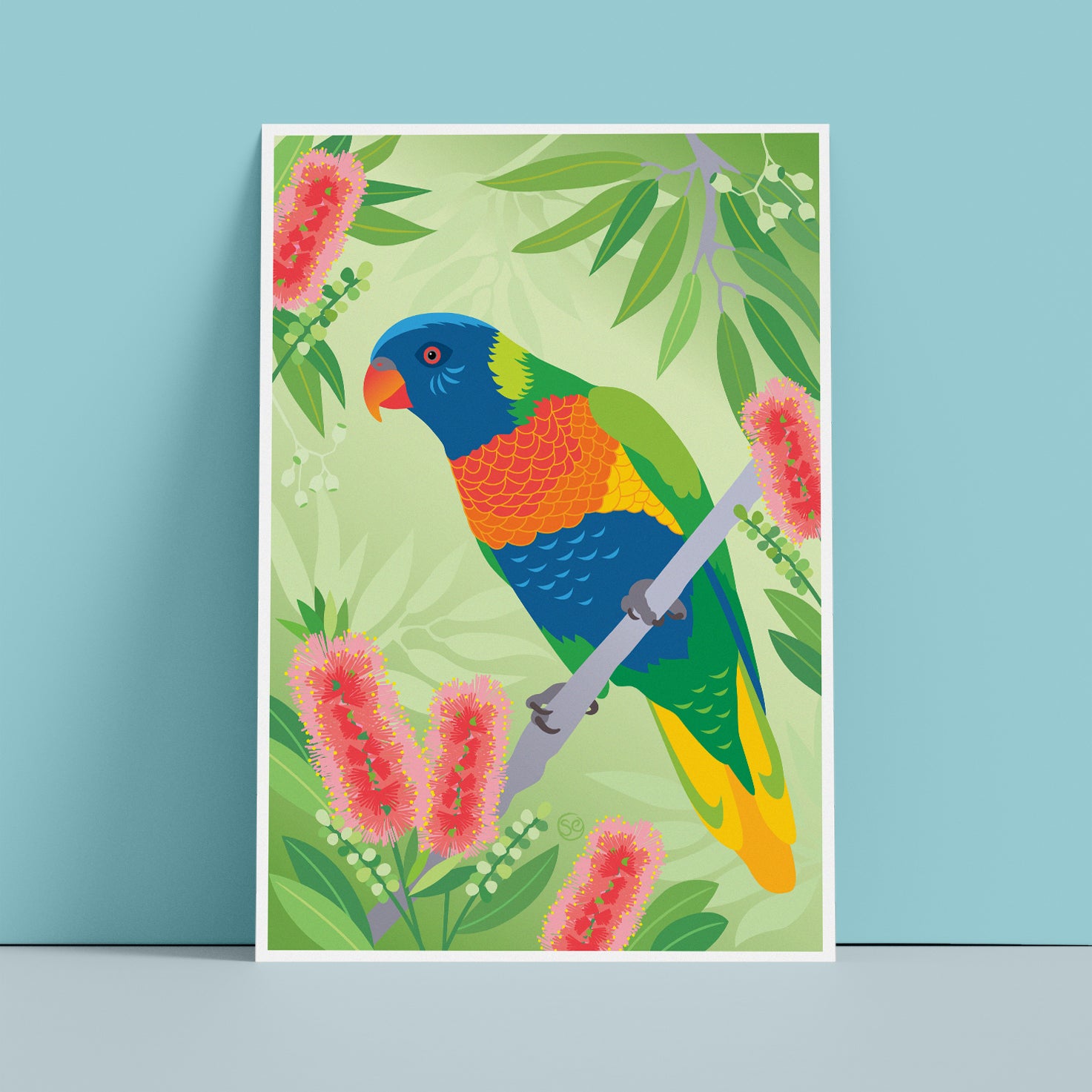 Rainbow Lorikeet giclée art print by Sarah Epstein Studio.