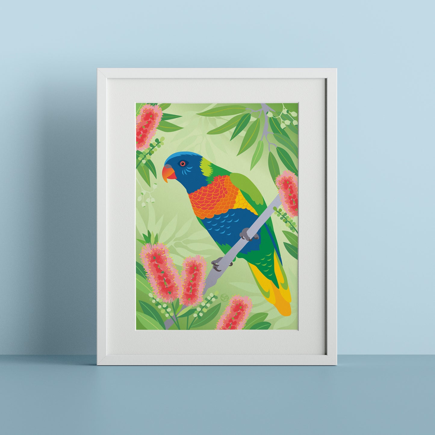 Rainbow Lorikeet giclée art print by Sarah Epstein Studio.