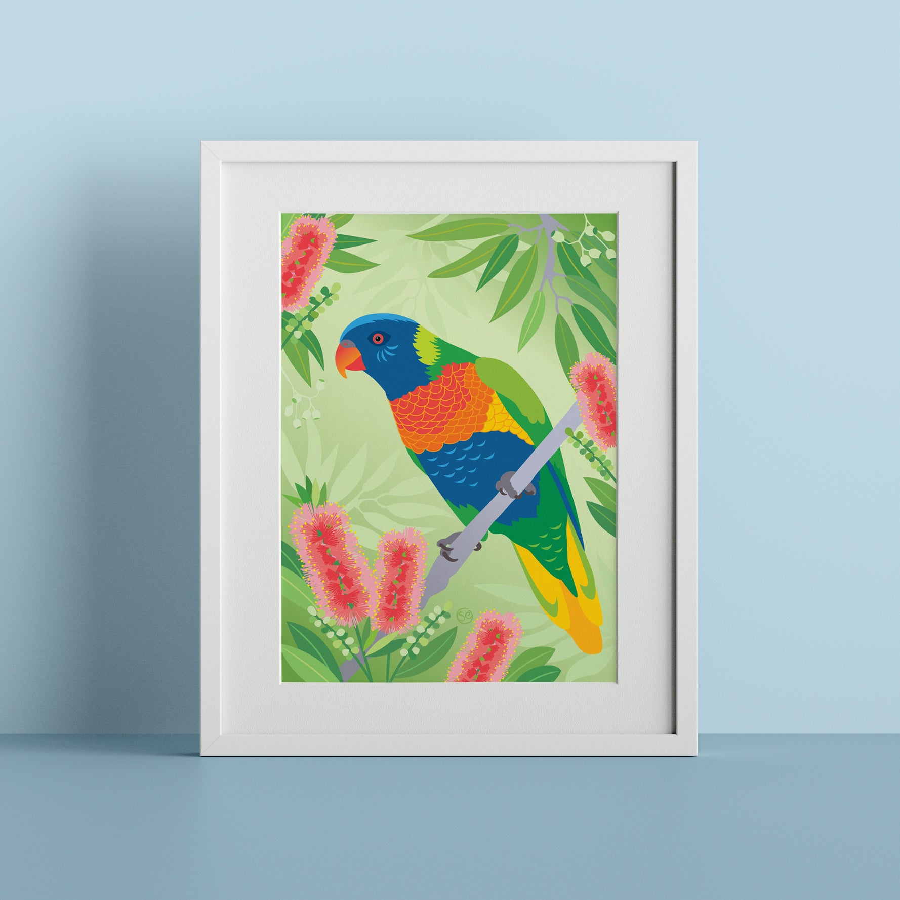Rainbow Lorikeet giclée art print by Sarah Epstein Studio.