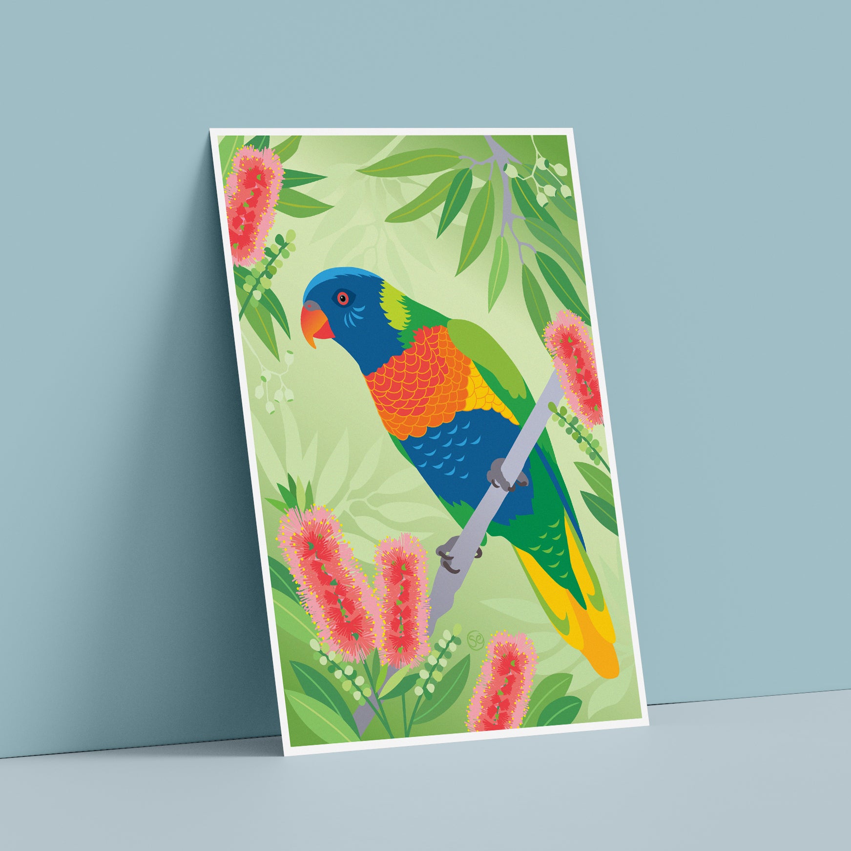 Rainbow Lorikeet giclée art print by Sarah Epstein Studio.