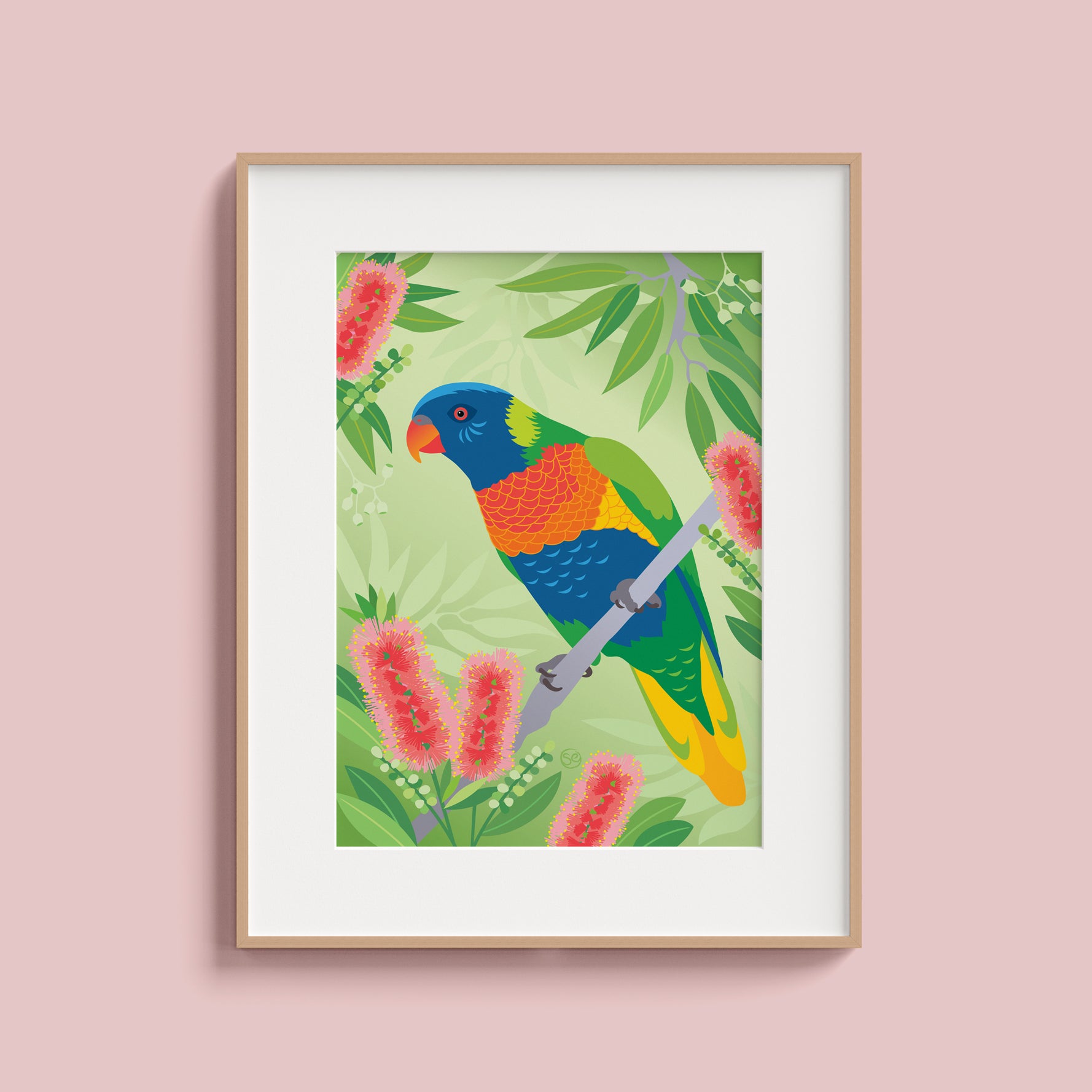 Rainbow Lorikeet giclée art print by Sarah Epstein Studio.