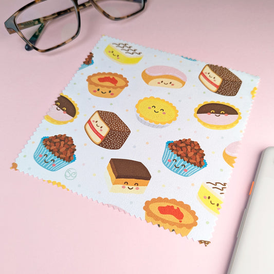 Aussie Bakery microfibre lens cloth by Sarah Epstein Studio.