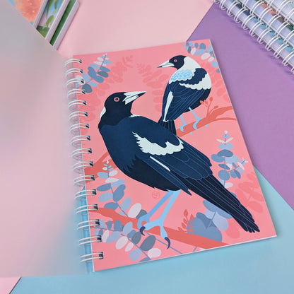 Australian Magpie A5 notebook by Sarah Epstein Studio.