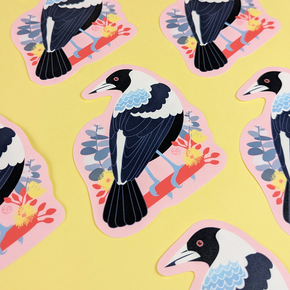 Australian Magpie Die-cut Sticker (large) – Sarah Epstein Studio