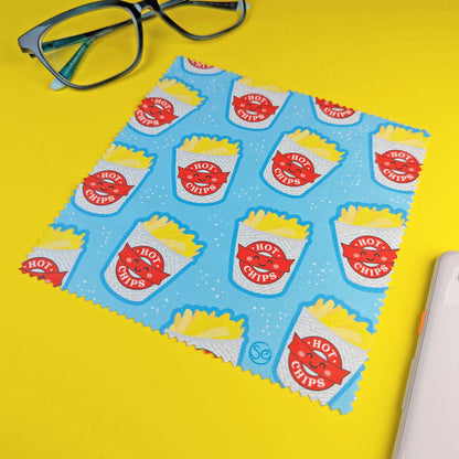 Hot Chips microfibre lens cloth by Sarah Epstein Studio.