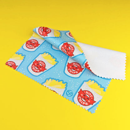 Hot Chips microfibre lens cloth by Sarah Epstein Studio.