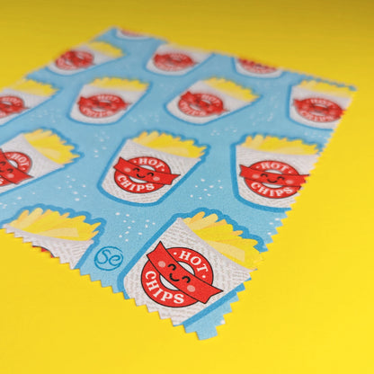 Hot Chips microfibre lens cloth by Sarah Epstein Studio.