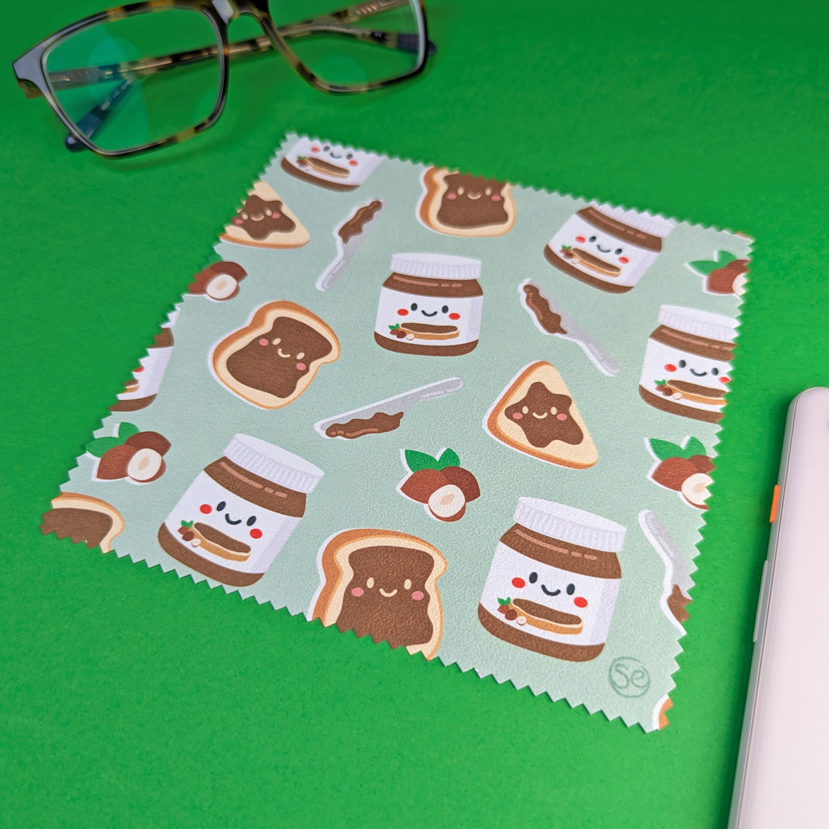 Nutella microfibre lens cloth by Sarah Epstein Studio.