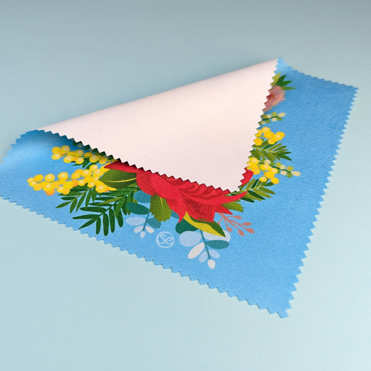 Native Flowers microfibre lens cloth by Sarah Epstein Studio.