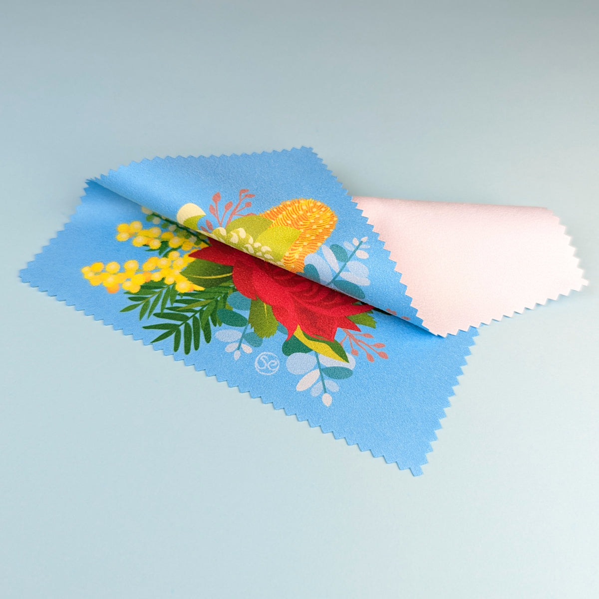 Native Flowers microfibre lens cloth by Sarah Epstein Studio.