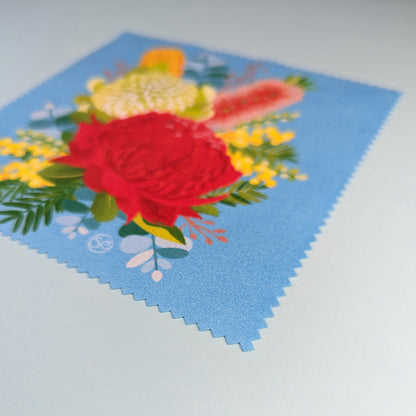 Native Flowers microfibre lens cloth by Sarah Epstein Studio.