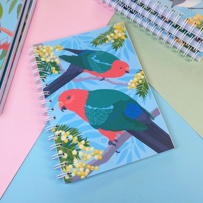 Australian King Parrot A5 notebook by Sarah Epstein Studio.