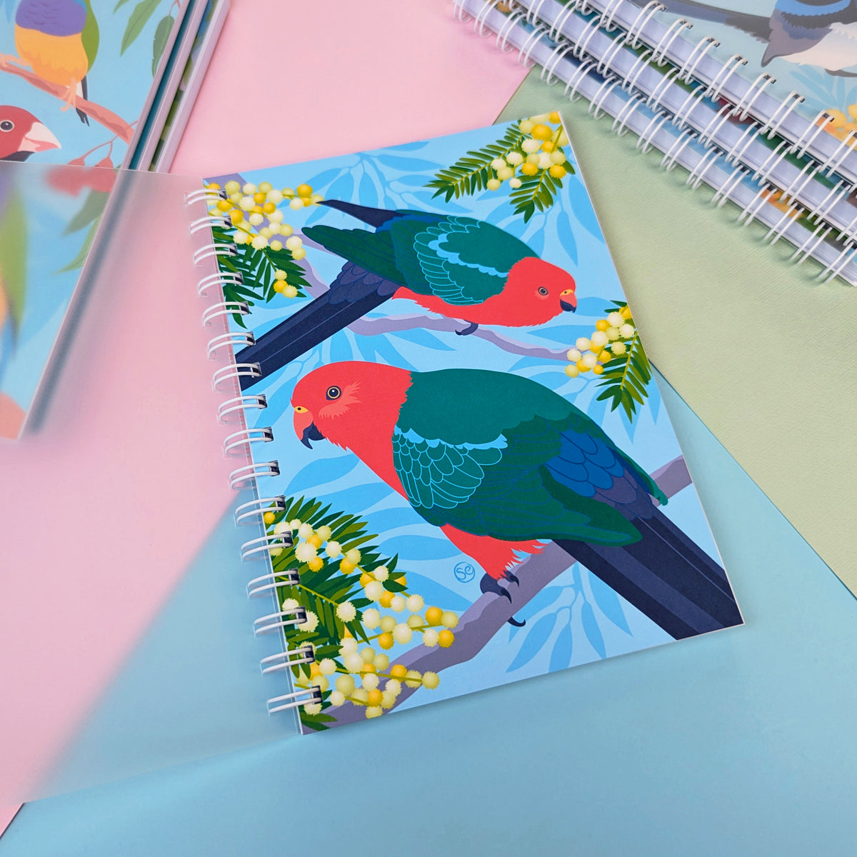 Australian King Parrot A5 notebook by Sarah Epstein Studio.