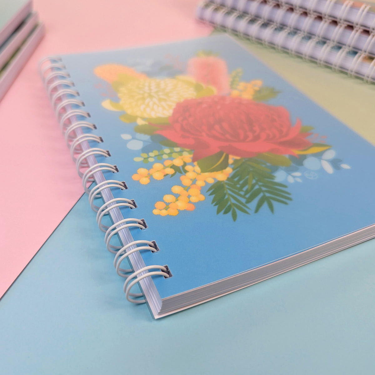 Australian Native Flowers A5 notebook by Sarah Epstein Studio.