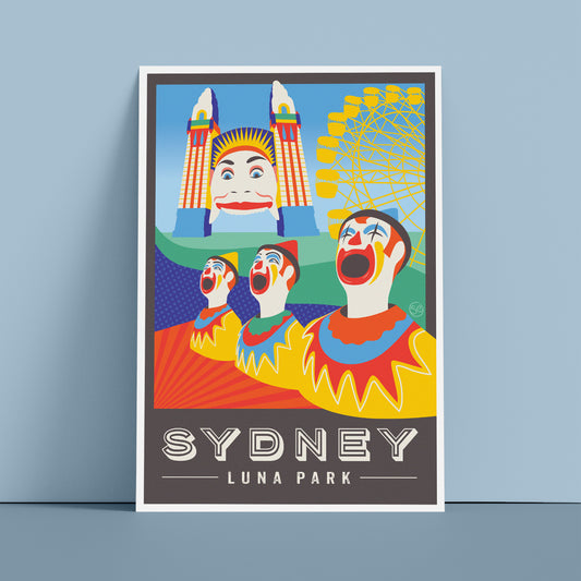 Sydney Luna Park giclee art print by Sarah Epstein Studio.