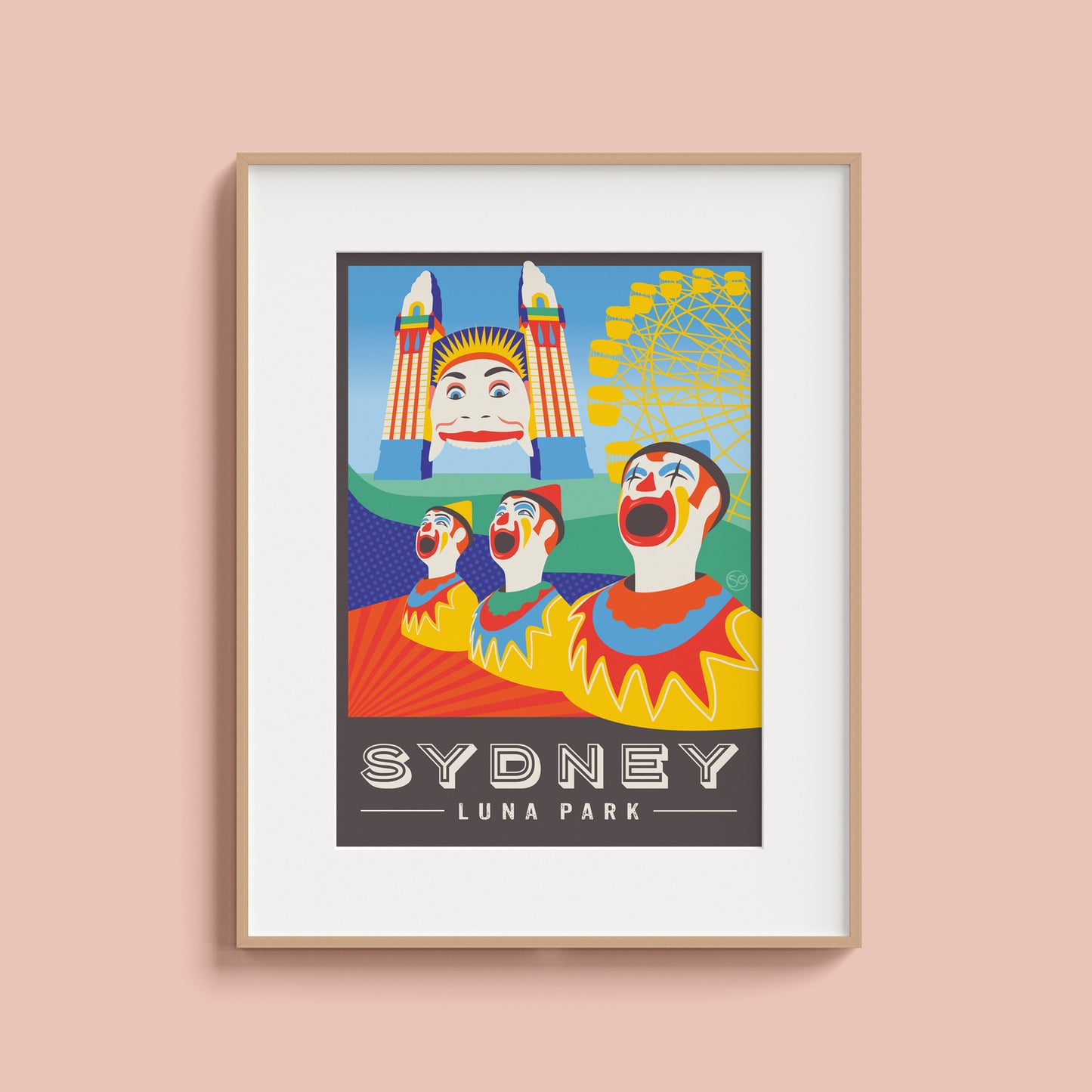 Sydney Luna Park giclee art print by Sarah Epstein Studio.