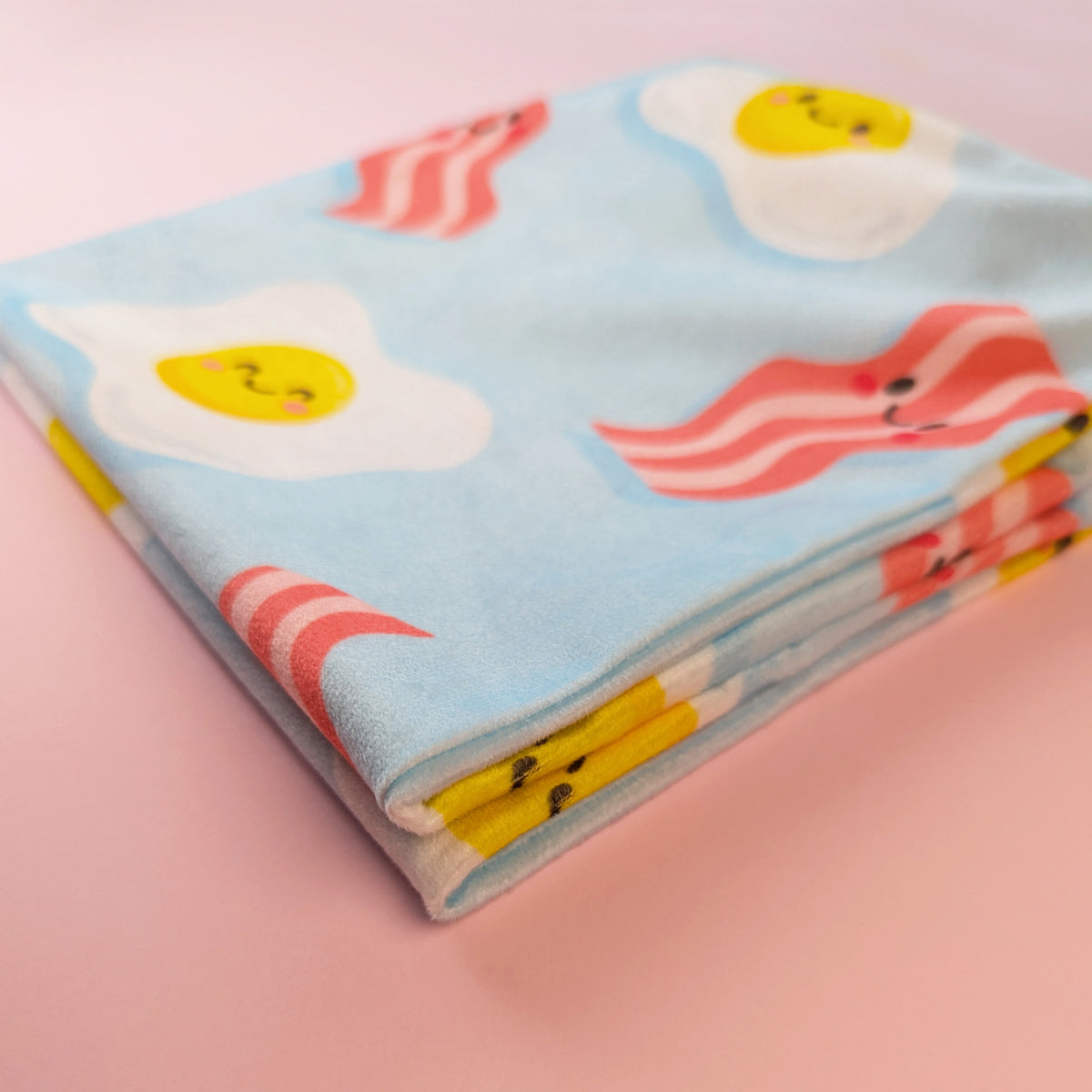 Bacon and Eggs cushion cover 40x40cm by Sarah Epstein Studio.