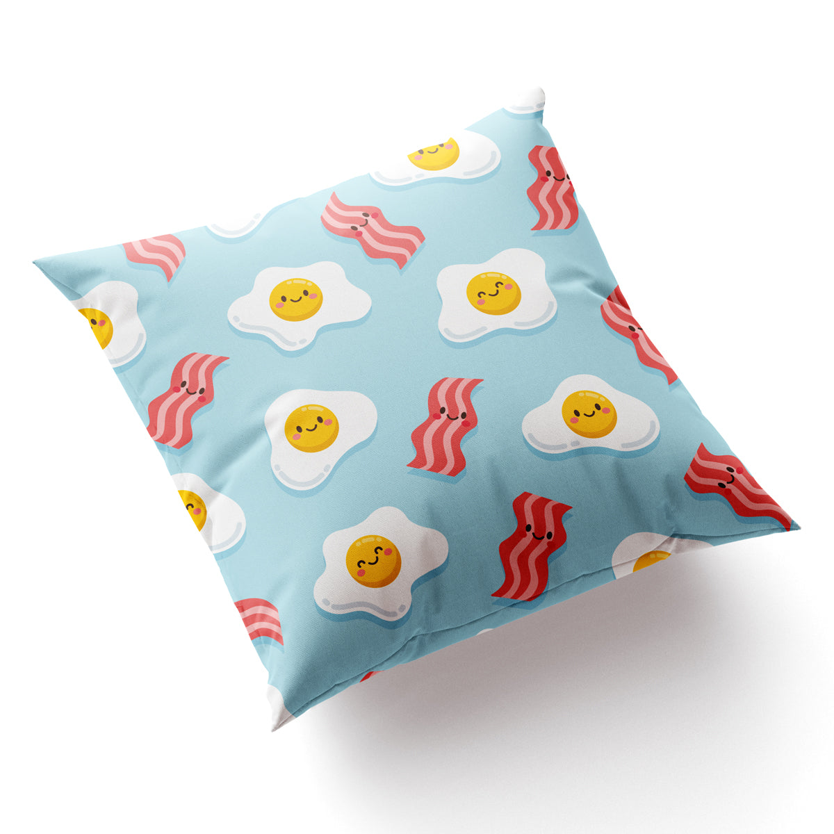 Bacon and Eggs cushion cover 40x40cm by Sarah Epstein Studio.