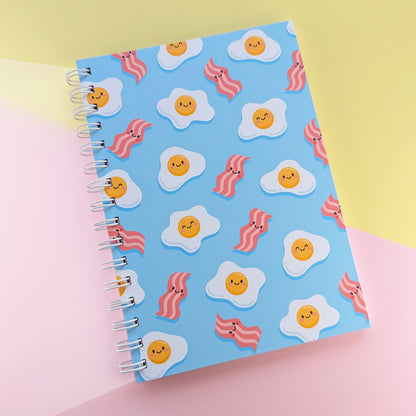 Bacon and Eggs A5 notebook by Sarah Epstein Studio.