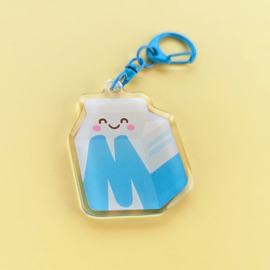 Kawaii Big M acrylic keychain by Sarah Epstein Studio.