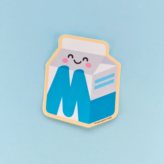 Kawaii Big M die-cut vinyl sticker by Sarah Epstein Studio.