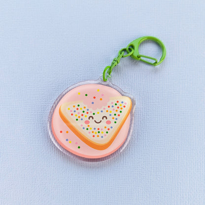 Kawaii fairy bread acrylic keychain by Sarah Epstein Studio.
