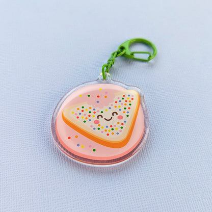 Kawaii fairy bread acrylic keychain by Sarah Epstein Studio.