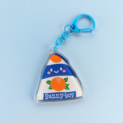 Kawaii Sunny Boy acrylic keychain by Sarah Epstein Studio.