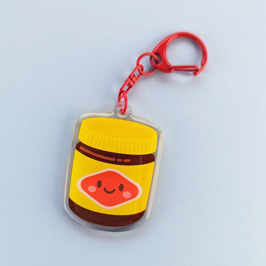 Kawaii Vegie Mate acrylic keychain by Sarah Epstein Studio.