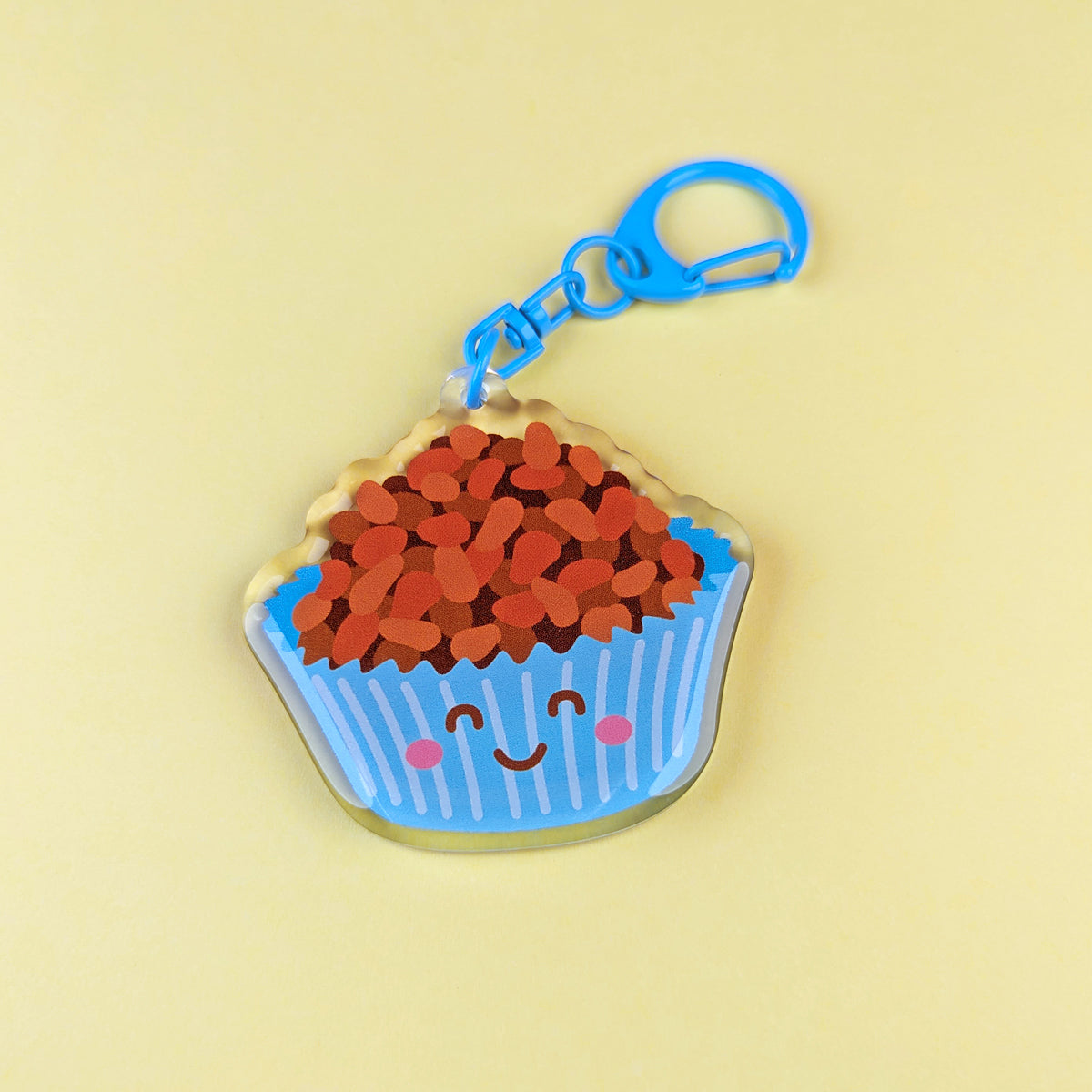 Kawaii chocolate crackle acrylic keychain by Sarah Epstein Studio.